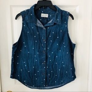 NWOT Universal thread denim jean star print cotton shirt Size medium